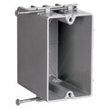 Pass & Seymour Electrical Box, 22.5 cu in, Switch & Outlet Box, 1 Gang, Thermoplastic S122R